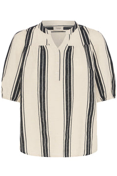 FransaFransa FRMADDIE Blouse 2TopsWIDE STRIPE BLACK - Blue Water Clothing