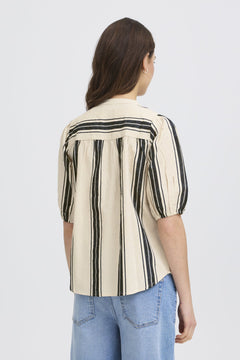 FransaFransa FRMADDIE Blouse 2TopsWIDE STRIPE BLACK - Blue Water Clothing
