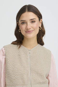 FransaFransa FRMIKALA Fleece Gilet 1FootwearPumice Stone - Blue Water Clothing