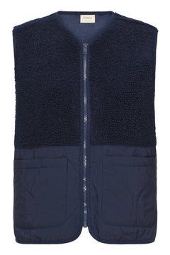 FransaFransa FRMIKALA Fleece Gilet 1FootwearPumice Stone - Blue Water Clothing