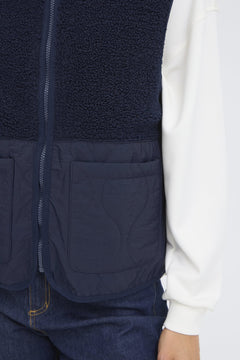 FransaFransa FRMIKALA Fleece Gilet 1FootwearPumice Stone - Blue Water Clothing