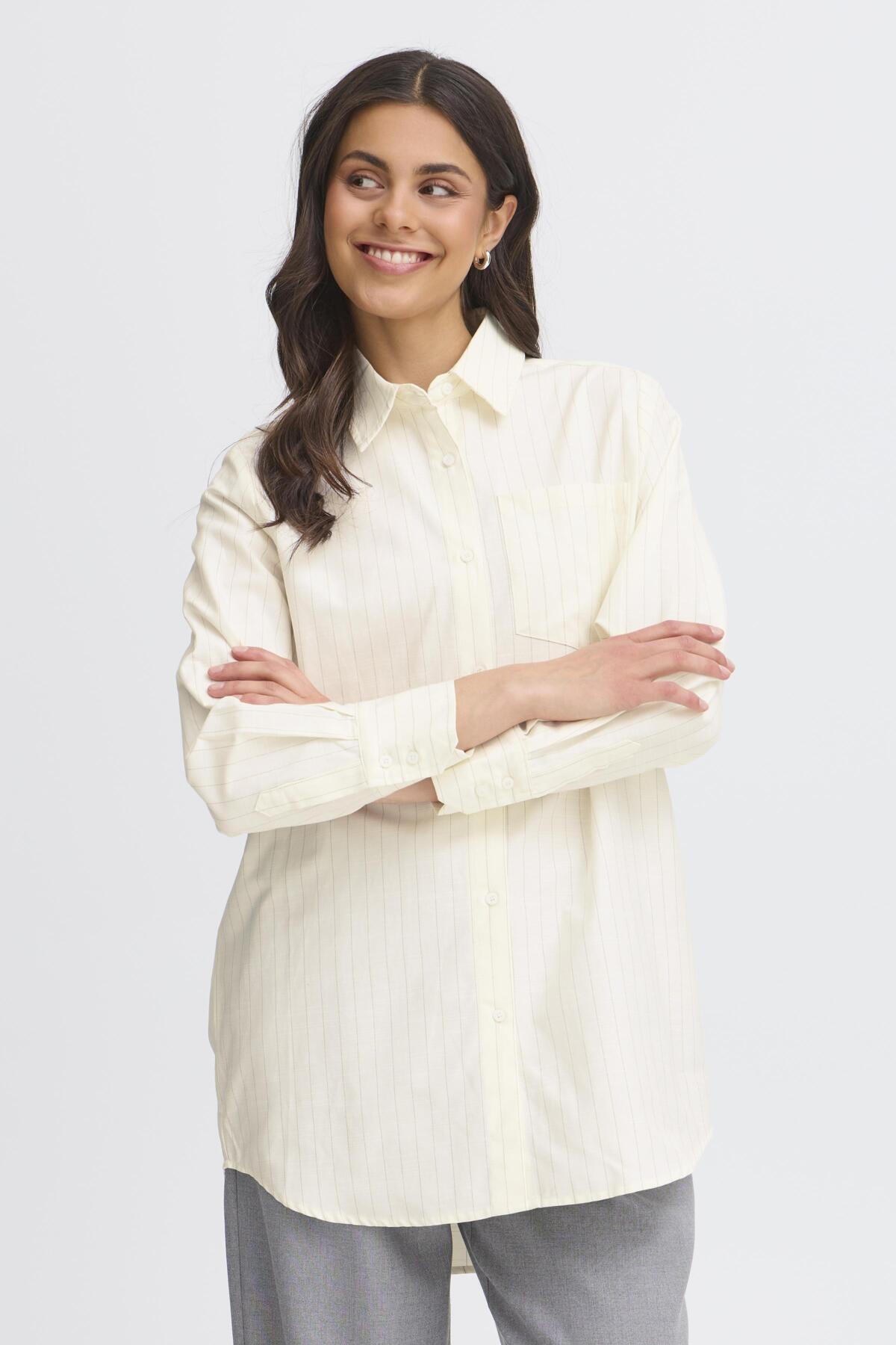 FransaFransa FRSofia Shirt 1 Whisper WhiteTopsWhisper White - Blue Water Clothing