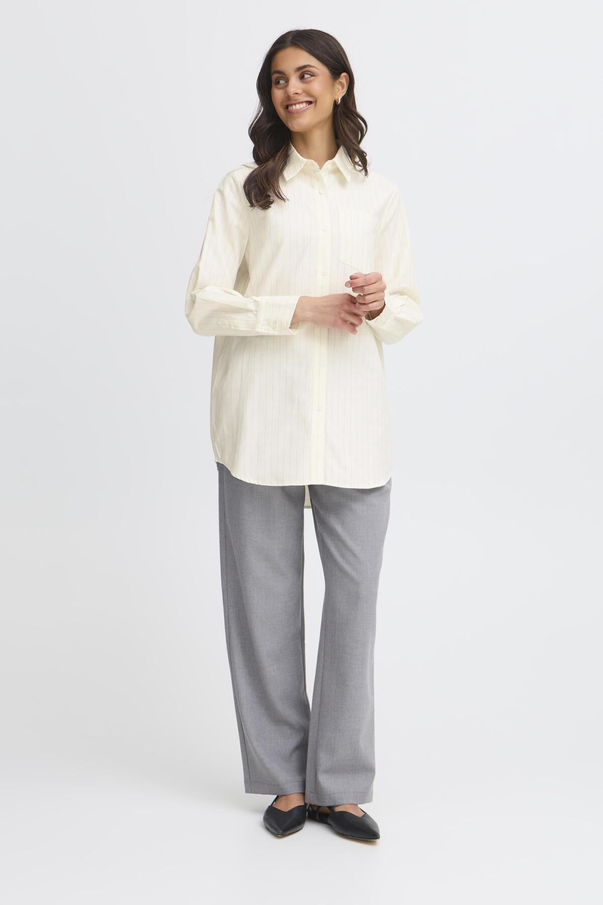 FransaFransa FRSofia Shirt 1 Whisper WhiteTopsWhisper White - Blue Water Clothing