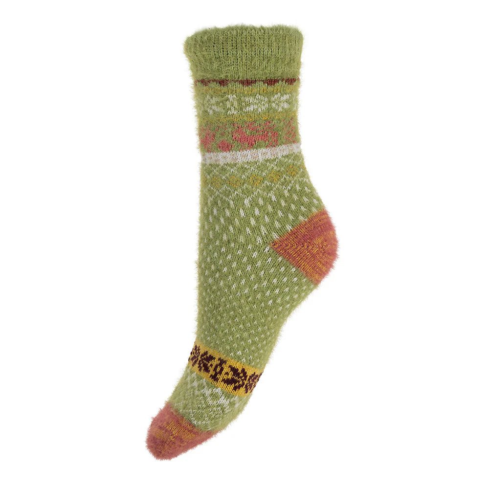 GemjarGemjar Green and white patterned soft Scandi Wool Blend socksSocksGreen - Blue Water Clothing