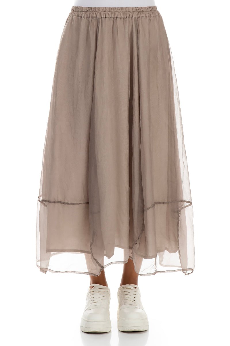 GrizasGrizas 4481 - S153 - S3 Silk Maxi SkirtBottomsDusty Grey - Blue Water Clothing