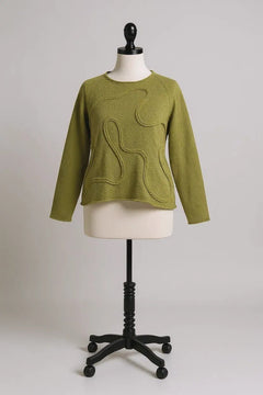 GrizasGrizas Wavy Seam Wool SweaterTopsGreen - Blue Water Clothing