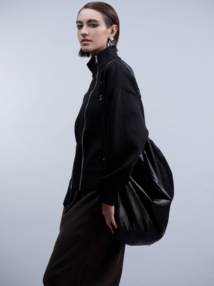 HaakoHaako Black Asymmetric Two Zip Jacket H2048JacketBlack - Blue Water Clothing