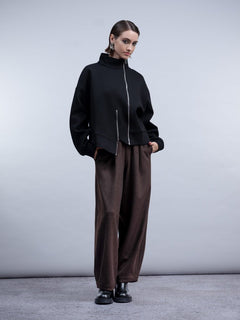 HaakoHaako Black Asymmetric Two Zip Jacket H2048JacketBlack - Blue Water Clothing
