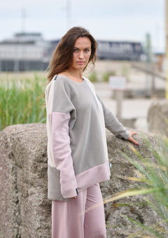 Henriette Steffensen 1369 Patch Sweater Elephant - Blue Water Clothing