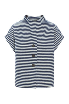 Henriette SteffensenHenriette Steffensen 7170 Vest Denim StripesClothingDenim Stripes - Blue Water Clothing