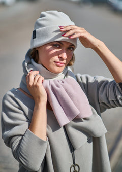 Henriette SteffensenHenriette Steffensen Fleece Beanie HatAccessoriesLight grey - Blue Water Clothing