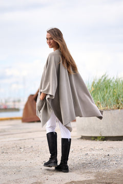 Henriette SteffensenHenriette Steffensen Fleece Poncho 4120ClothingDusty Blue - Blue Water Clothing