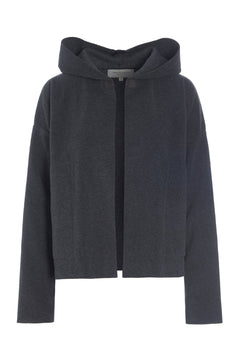 Henriette SteffensenHenriette Steffensen Fleece Sporty CardiganTopsSoft Black - Blue Water Clothing