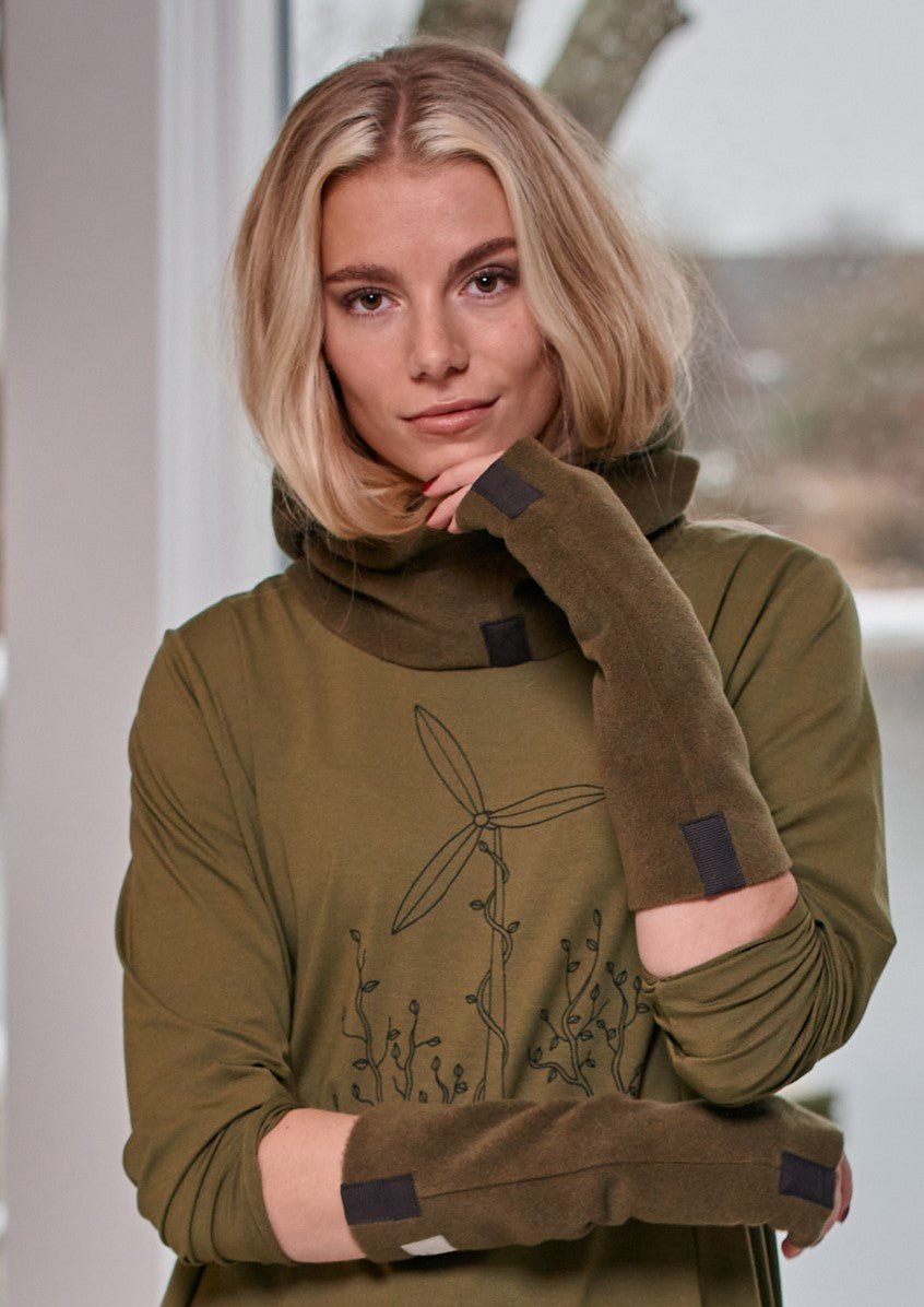Henriette SteffensenHenriette Steffensen Fleece Wrist WarmersAccessoriesDark Moss - Blue Water Clothing