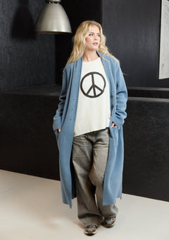 Henriette SteffensenHenriette Steffensen Maxi Fleece Cardigan 7162ClothingDusty Blue - Blue Water Clothing
