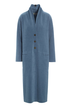 Henriette SteffensenHenriette Steffensen Maxi Fleece Cardigan 7162ClothingDusty Blue - Blue Water Clothing