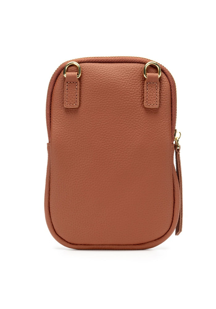 Elie Beaumont Phone Bag zipper - Tan suede