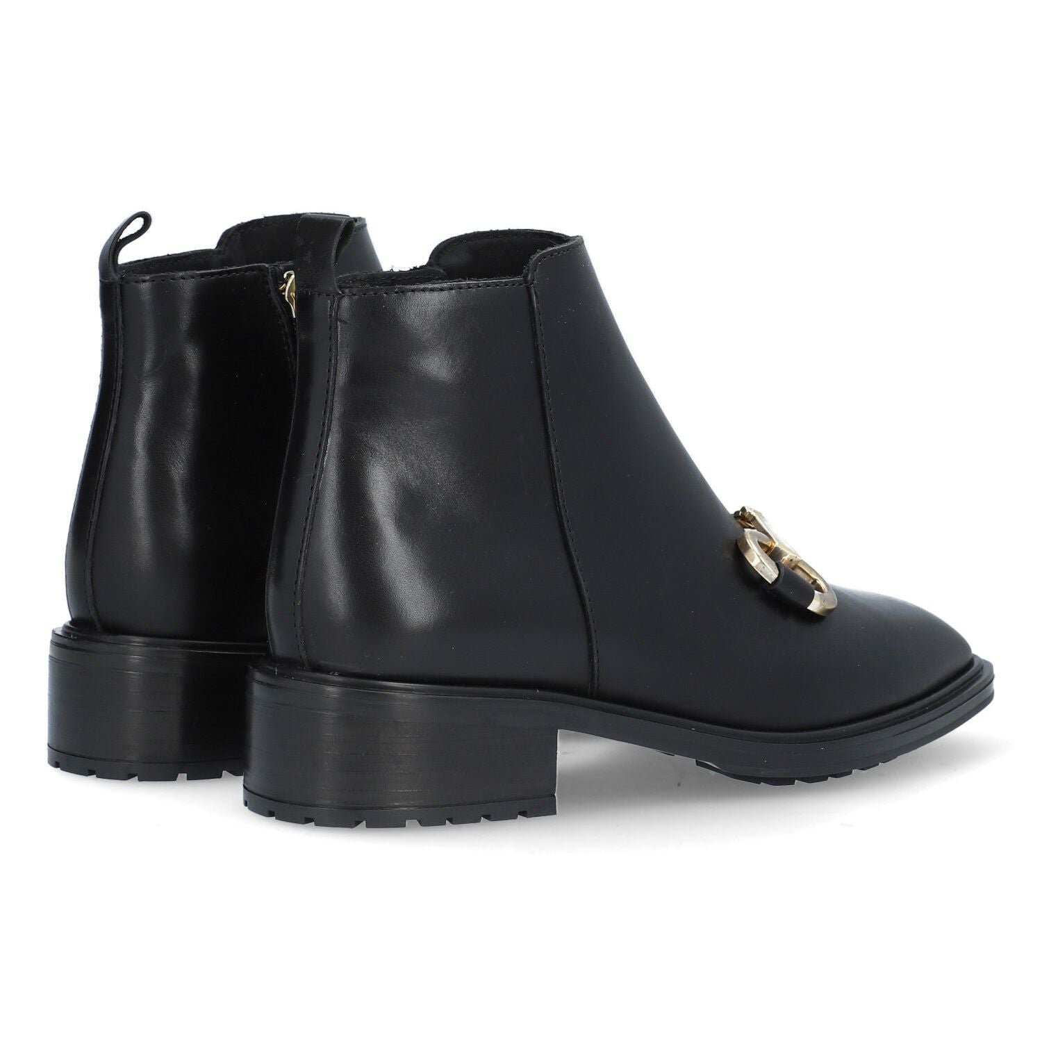 Leather Buckle Ankle Boots