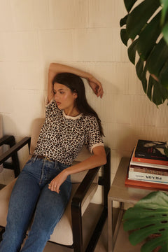 In April 1986In April 1986 Andrea Leopard Print T-ShirtTopsLeopard - Blue Water Clothing