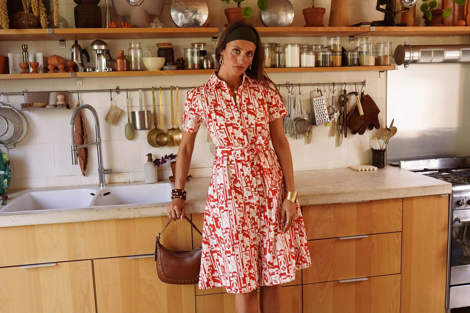 In April 1986In April 1986 Jalne Red Floral DressDressesRed - Blue Water Clothing