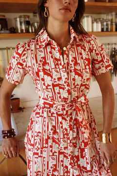 In April 1986In April 1986 Jalne Red Floral DressDressesRed - Blue Water Clothing