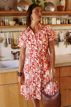 In April 1986In April 1986 Jalne Red Floral DressDressesRed - Blue Water Clothing
