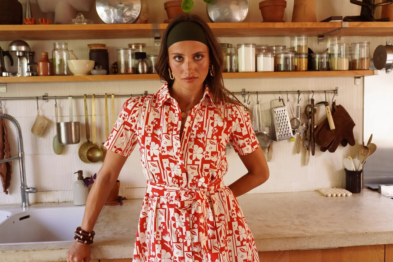 In April 1986In April 1986 Jalne Red Floral DressDressesRed - Blue Water Clothing