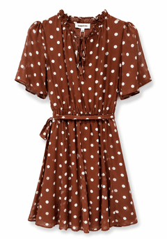 In April 1986In April 1986 Polka Dot Midi DressDressesBrown - Blue Water Clothing