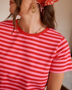 In April 1986In April 1986 R6923 Stripe T-ShirtTopsRed/Pink Stripe - Blue Water Clothing