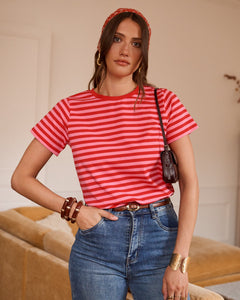 In April 1986In April 1986 R6923 Stripe T-ShirtTopsRed/Pink Stripe - Blue Water Clothing
