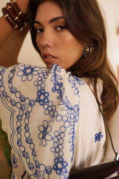 In April 1986In April 1986 Raya DressDressesWhite - Blue Water Clothing
