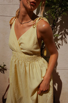 In April 1986In April 1986 Tosca Gingham DressDressesYELLOW - Blue Water Clothing
