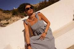 In April 1986In April 1986 Ventara Blue Check Midi DressDressesBlue - Blue Water Clothing