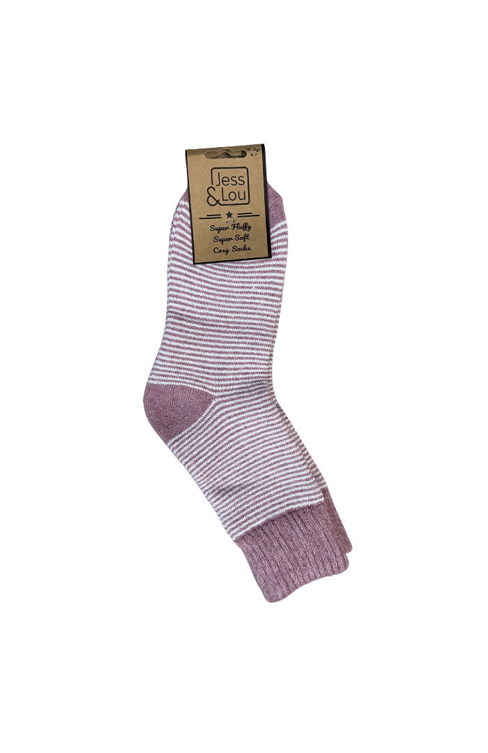 Jess & Lou Sleek Stripe Ribbed Socks - Blue Water Clothing