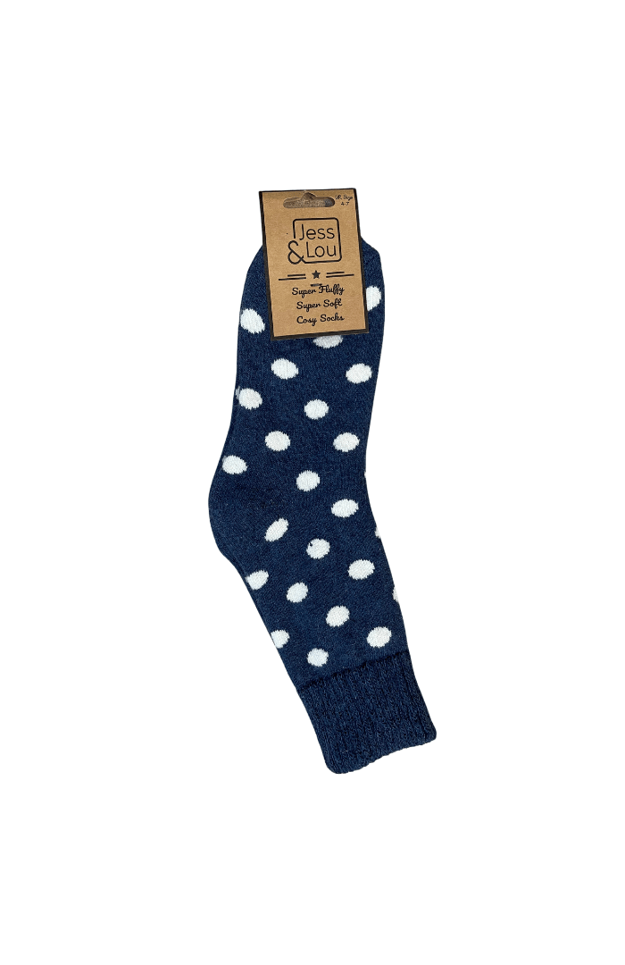 Jess & Lou Splendid Spots Ribbed Socks - Blue Water Clothing