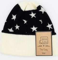 Jess & LouJess & Lou Super Star Beanie HatHatsBlack - Blue Water Clothing