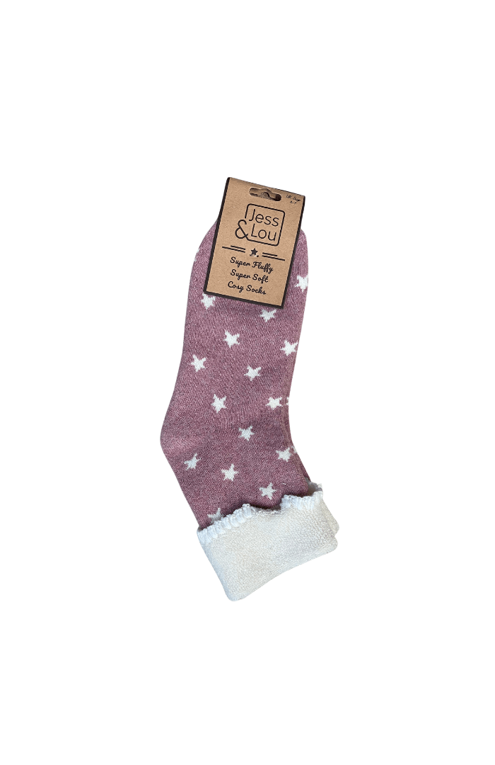 Jess & Lou Super Star Super Cosy Cuff Socks - Blue Water Clothing