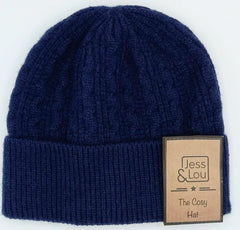 Jess & LouJess & Lou Unisex Cable Beanie HatHatsNavy - Blue Water Clothing