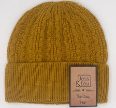 Jess & LouJess & Lou Unisex Cable Beanie HatHatsGold - Blue Water Clothing