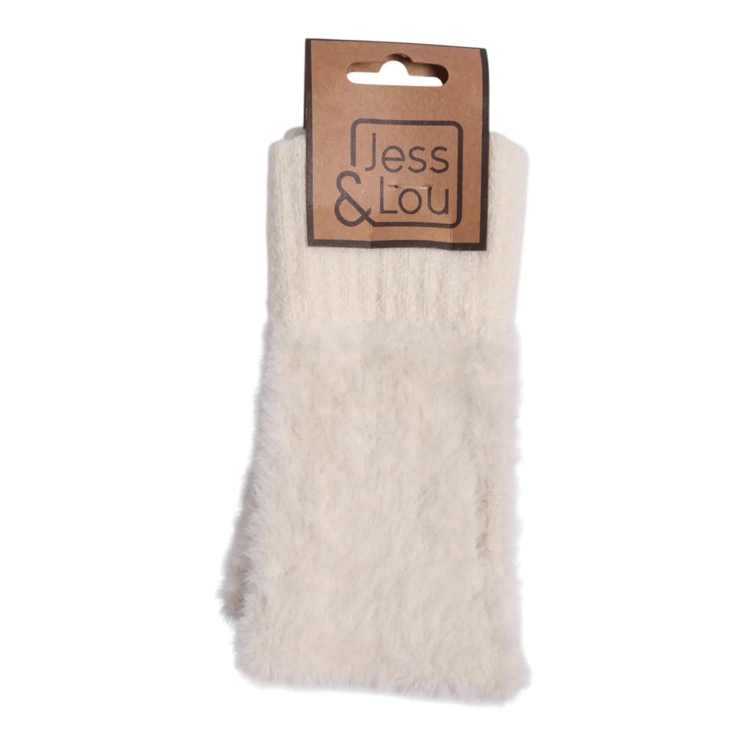 Jess & LouJess & Lou Fluffy Knit Fingerless Gloves CreamAccessories - Blue Water Clothing