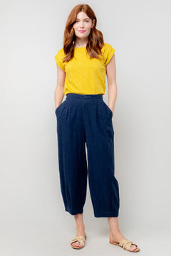 Lily & MeLily & Me Sail Trouser Plain LinenClothingNavy - Blue Water Clothing