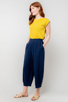 Lily & MeLily & Me Sail Trouser Plain LinenClothingNavy - Blue Water Clothing