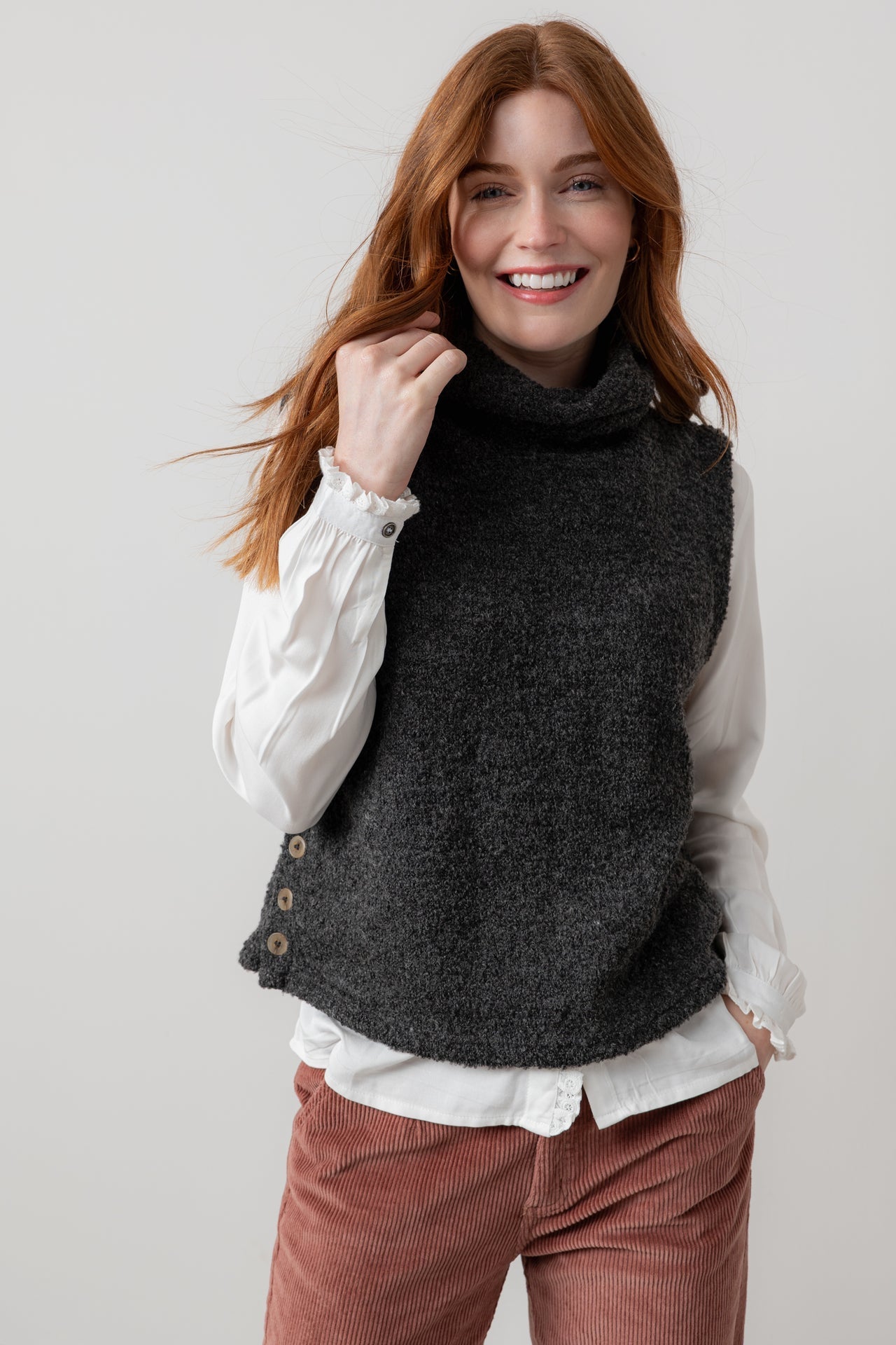 Lily & MeLily And Me Bramble Tank Plain CharcoalTopsCharcoal - Blue Water Clothing