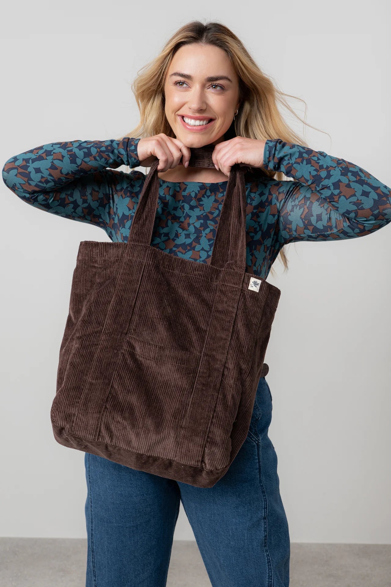 Lily & MeLily And Me Cord Shopper Bag Plain - Blue Water Clothing