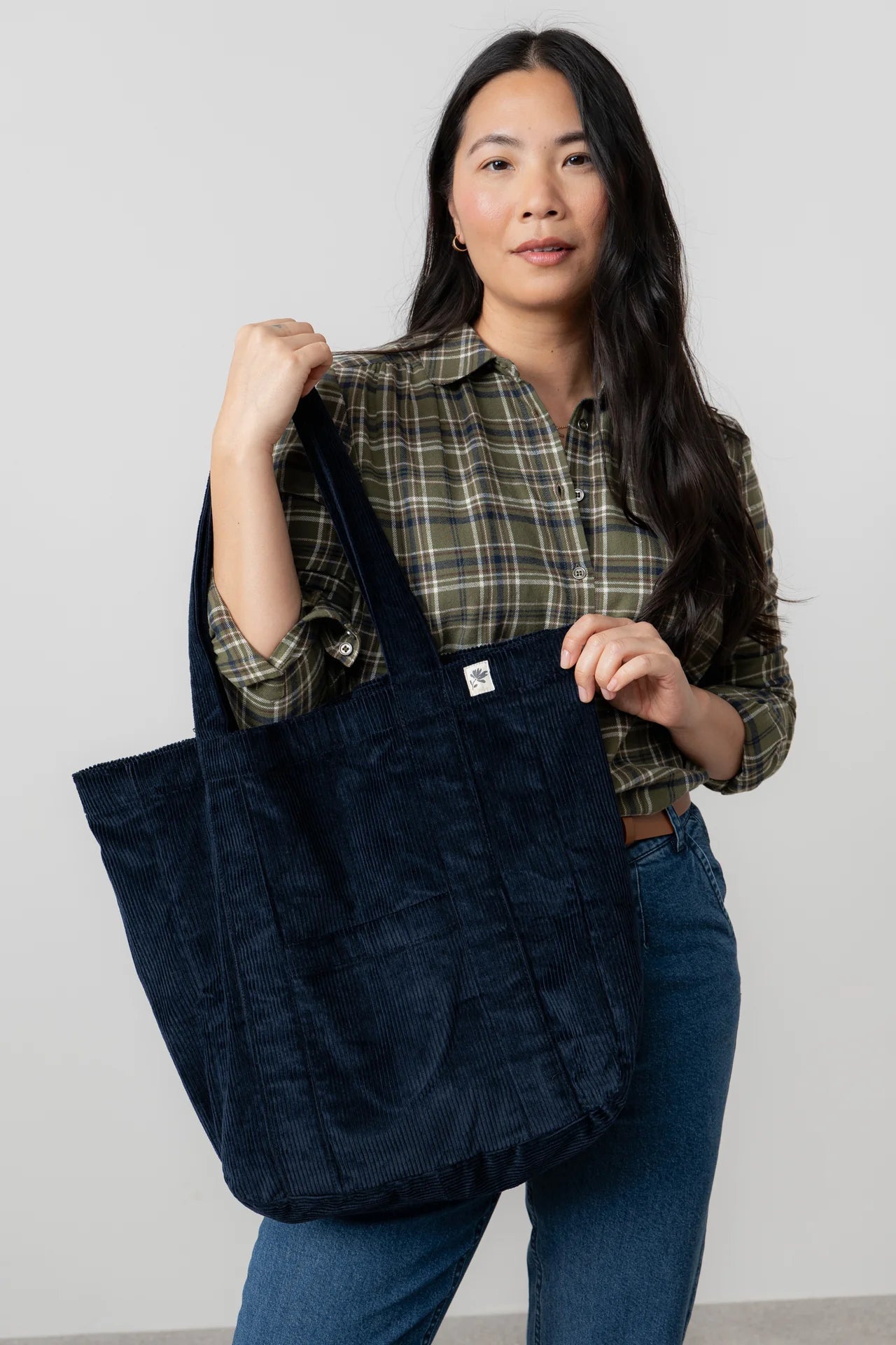 Lily & MeLily And Me Cord Shopper Bag Plain - Blue Water Clothing