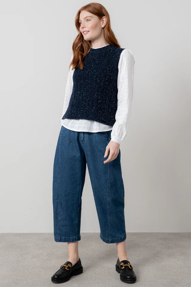 Lily & MeLily And Me Eva Tank Fleck KnitTopsNavy - Blue Water Clothing
