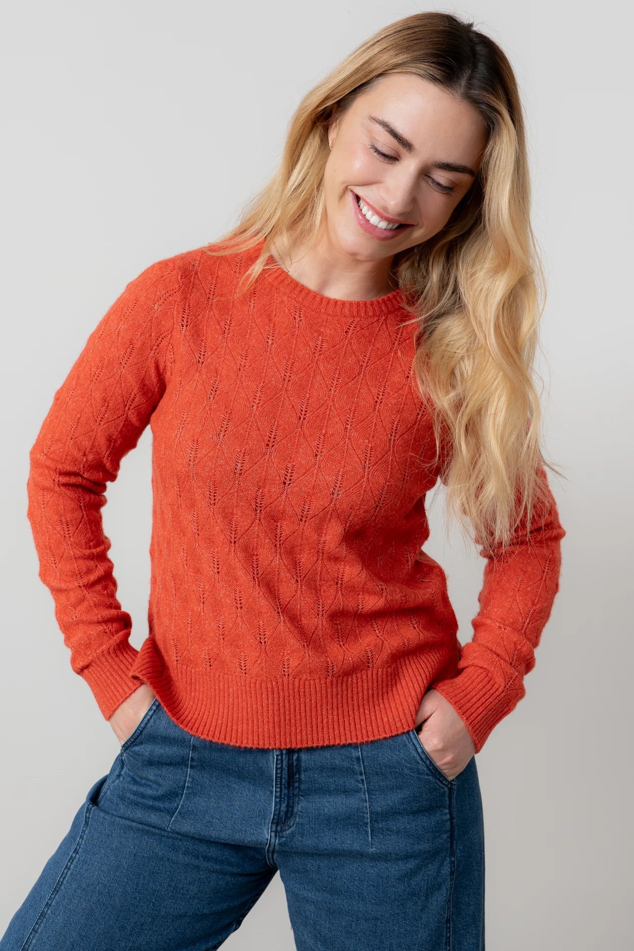 Lily & MeLily And Me Haresfield Jumper Plain RedTopsRed - Blue Water Clothing