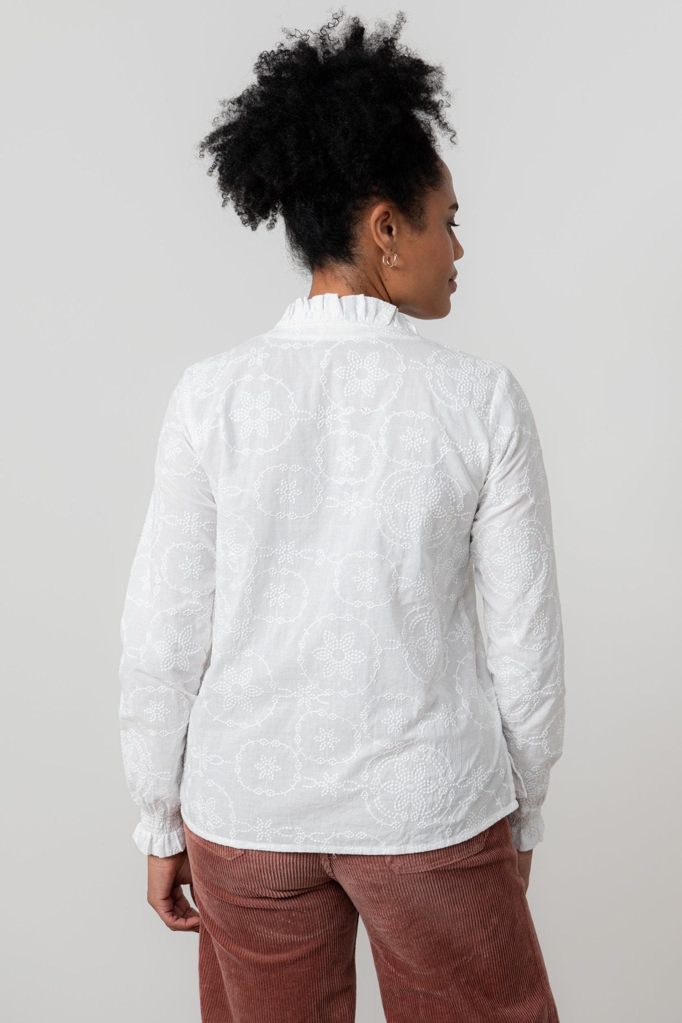 Lily & MeLily And Me Kit Ruffle Blouse Embroidered WhiteTopsWhite - Blue Water Clothing