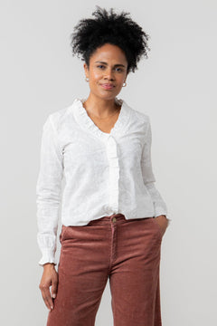 Lily & MeLily And Me Kit Ruffle Blouse Embroidered WhiteTopsWhite - Blue Water Clothing