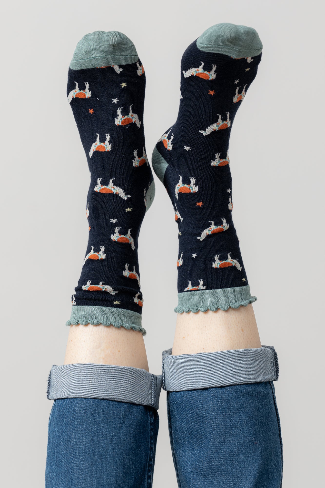 Lily & MeLily And Me Laughing Llama SockAccessoriesNavy - Blue Water Clothing